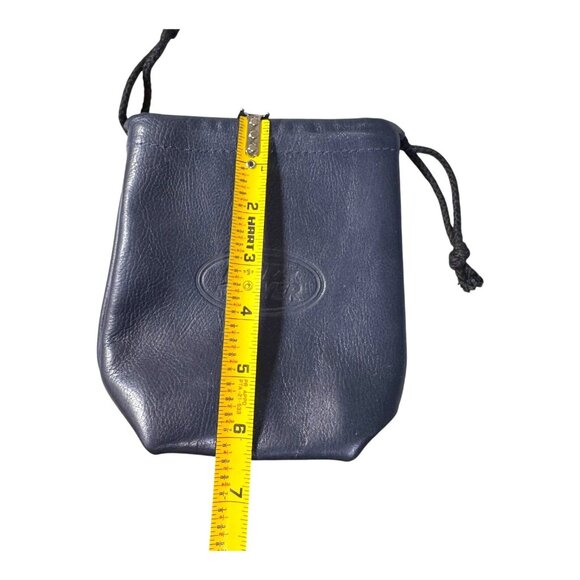 Empty Land Rover Drawstring Leather Pouch Travel Bag Organizer Blue Gray Set 2 - Picture 6 of 7